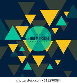 abstract blue and yellow triangles on dark background