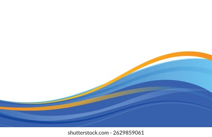 Abstract blue and yellow waves background
