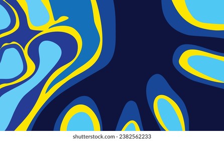 abstract blue and yellow waves in harmonious fusion background 