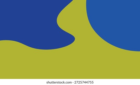 Fondo ondulado azul y amarillo Abstractas con Formas de fluido orgánico, diseño mínimo vibrante creativo, EPS10 Vector totalmente editable.