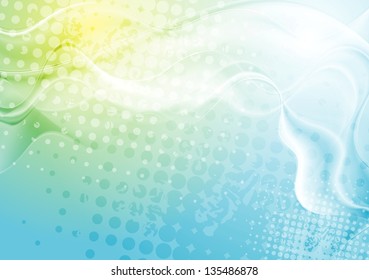 Abstract blue and yellow wavy design. Vector background eps 10