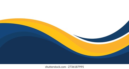 Abstract blue and yellow wavy shapes banner horizontal background for business decoration, banners and cover design - Powered by Shutterstock - Get 15% off with code: PIKWIZARD15