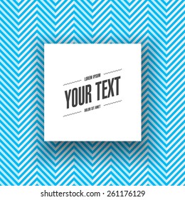Abstract blue zig zag pattern background with simple white square text box design with your content  Eps 10 stock vector illustration 