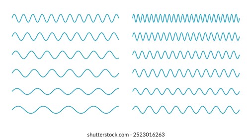 Modelo ondulado azul abstracto de las líneas del zigzag en Vector fijado