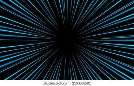 Abstract blue zoom speed light on black design modern futuristic technology background vector illustration.