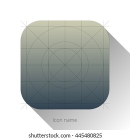 Abstract blue-beige app icon, blank button template with flat designed shadow and gradient background for internet sites, web user interfaces (UI) and applications (apps). Vector illustration.