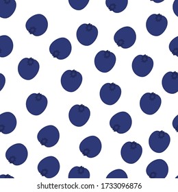 Abstract blueberries background.Seamless pattern of fresh berries.Vector illustration on white background.