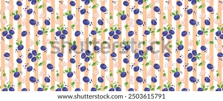 Similar – Image, Stock Photo Blueberry pattern on pink and blue background