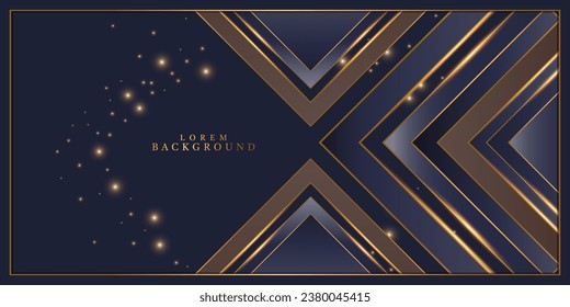 Abstract blue,brown and gold geometric background design