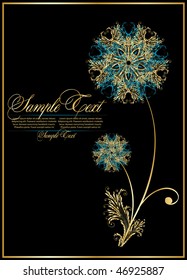 abstract blue-gold flower