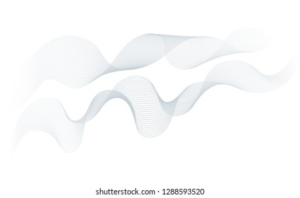 Abstract blue-gray pastel waves on white background. Vector illustration EPS 10.