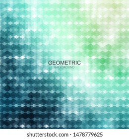 
Abstract blue-green geometric hexagons background design. Brochure Template