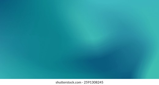 Abstract blue-green gradient studio room, abstract background pattern, walls and floor reflect neon modern simple abstract art