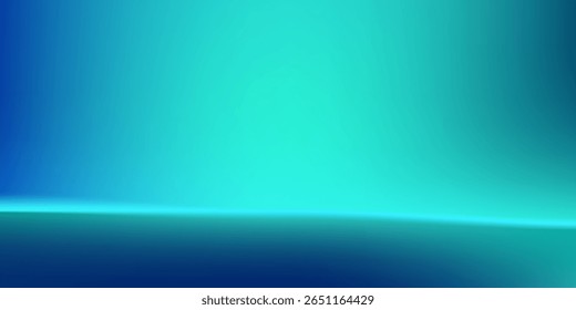 Abstract blue-green gradient studio room, abstract background pattern, walls and floor reflect neon lights, dark tones and feel speed simple modern