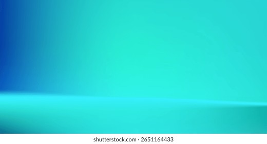 Abstractas sala de estudio degradado azul-verde, patrón de fondo abstracto, paredes y piso reflejan luces de neón, tonos oscuros y se siente rápido simple arte moderno abstracto