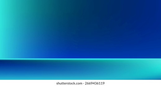 Abstractas sala de estudio degradado azul-verde, patrón de fondo abstracto, paredes y piso reflejan luces de neón, tonos oscuros y se siente simple