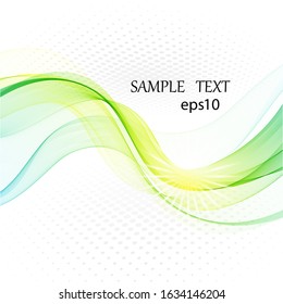 
Abstract blue-green smooth wave lines. Design element. Brochure Template