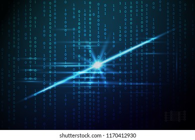 Abstract bluematrix background. Glowing Vector illustration. Virtual technologies design.