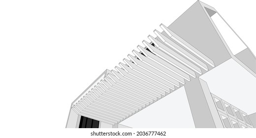 Abstract blueprint architectural sketch design. Architecture drawing