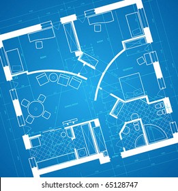 Abstract Blueprint Background Blue White Colors Stock Vector (Royalty ...