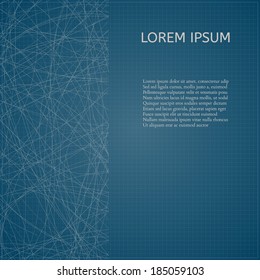 Abstract Blueprint Background For Business Presentation. Vector