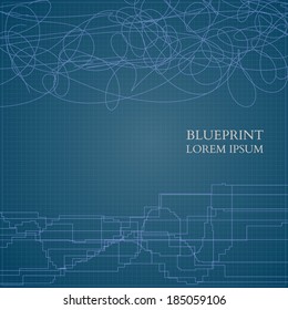 Abstract Blueprint Background For Business Presentation. Vector