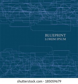 Abstract Blueprint Background For Business Presentation. Vector