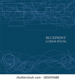 Abstract Blueprint Background For Business Presentation. Vector