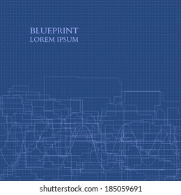 Abstract Blueprint Background For Business Presentation. Vector