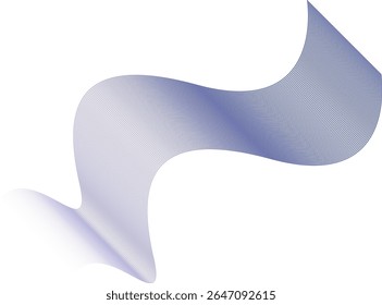 Abstract Blue-Purple Gradient Ribbon Wave on White Background — Minimal Flowing Shape for Modern Design, Branding, UI Backgrounds, and Creative Digital Presentations

