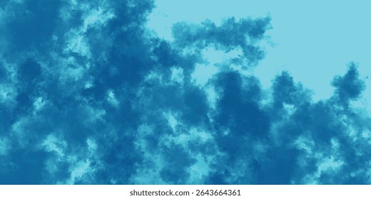 Nuvens de tinta azul abstratas evocando profundidade, calma e movimento oceânico

