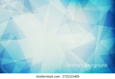 Abstract bluish background textured by translucent triangles. Artistic vector graphic pattern