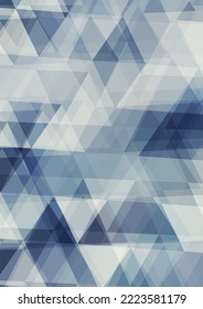 Abstract bluish grey background with chaotic triangles. Vertical vector graphic pattern
