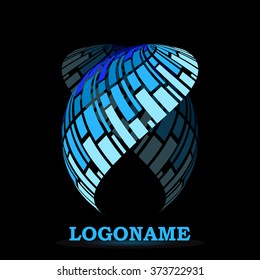Abstract bluish shape. Illustration logo design. 