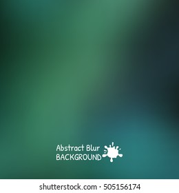 Abstract blur Background. Blurred green blue color vector illustration.