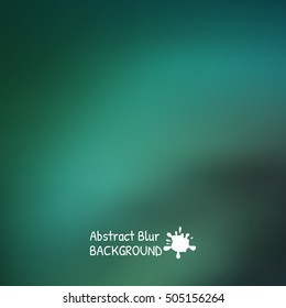 Abstract blur Background. Blurred green blue color vector illustration.