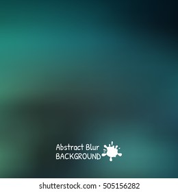 Abstract blur Background. Blurred green blue color vector illustration.