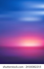 Abstract blur background. Pink and blue mesh gradient. Beautiful sunset. Color power. Pattern for you presentation. Vector design wallpaper