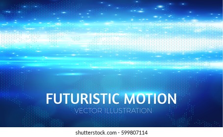 Abstract Blur Background with Shining Motion Lines. Glowing Space. Futuristic Power Design. Vector illustration 