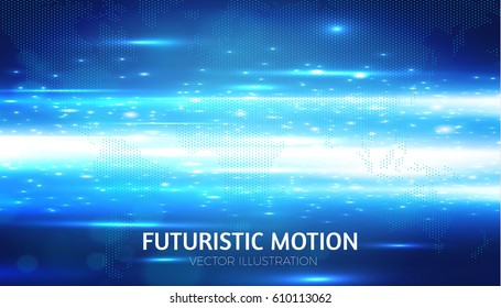 Abstract Blur Background with Shining Motion Lines. Glowing Space. Futuristic Power Design. Vector illustration 