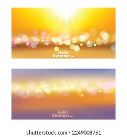 abstract blur or bokeh light on sea background in summer