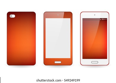 Abstract blur bright orange background for mobile phone cover and screen