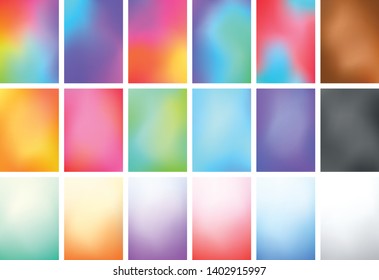 Abstract Blur Color Gradient Background Set A4 Portrait