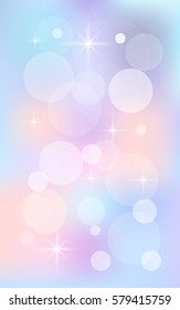 Abstract blur colored background with bokeh and stars. Decorative background for design banners brochures. Vector illustration