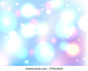Abstract blur colored background with bokeh and stars. Decorative background for design banners brochures. Vector illustration