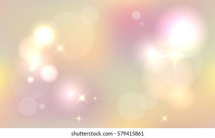Abstract blur colored background with bokeh and stars. Decorative background for design banners brochures. Vector illustration