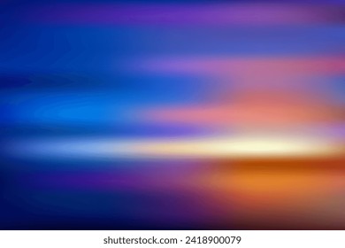 Abstract blur colorful background. Beautiful sunset. Orange and blue mesh gradient. Color power. Image for you presentation. Vector design wallpaper