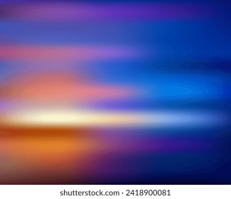 Abstract blur colorful background. Beautiful sunset. Orange and blue mesh gradient. Color power. Image for you presentation. Vector design wallpaper