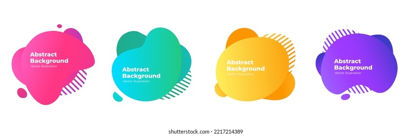 Abstract blur fluid shapes color gradient vector illustration. Free form shapes. Abstract background