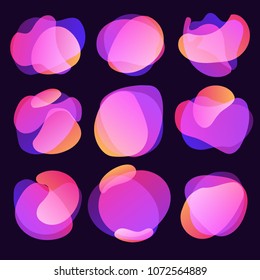 Abstract blur free form shapes color gradient iridescent colors effect soft transition, vector illustration eps10